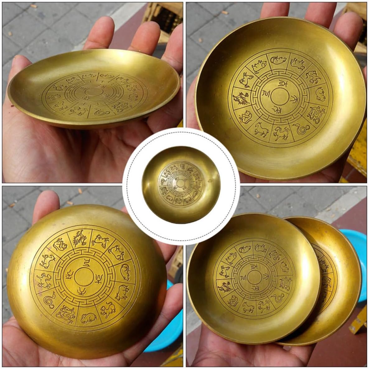 Copper Ink Saucer Retro Brush Washer Holder for Zodiac Craft