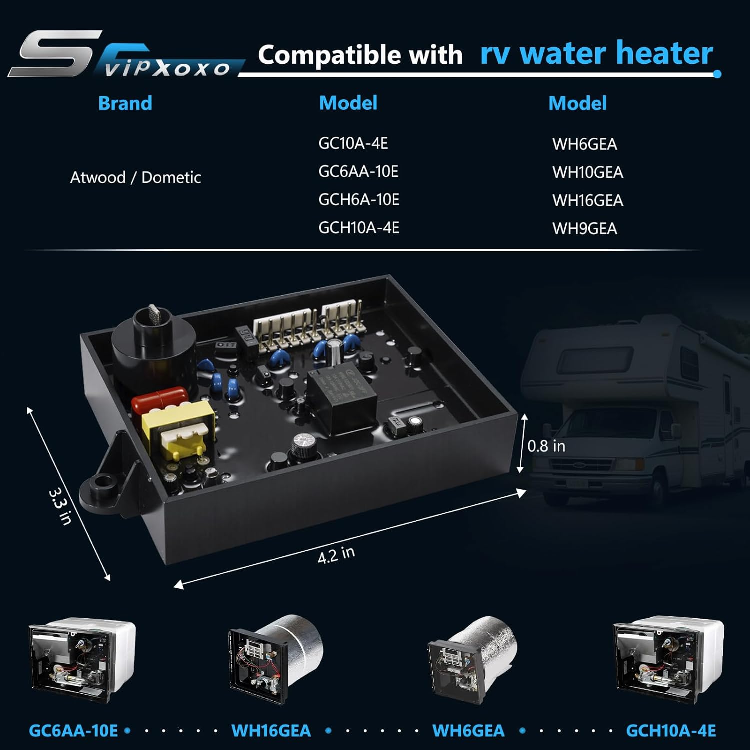RV Ignition Control Circuit Board Parts Fit for Atwood&dometic 91365 Circuit Board Use with Gas/Electric 12 VDC,91226 Water Heater Board for GC6AA-10E GC10A-4E GCH6A-10E GCH10A-4