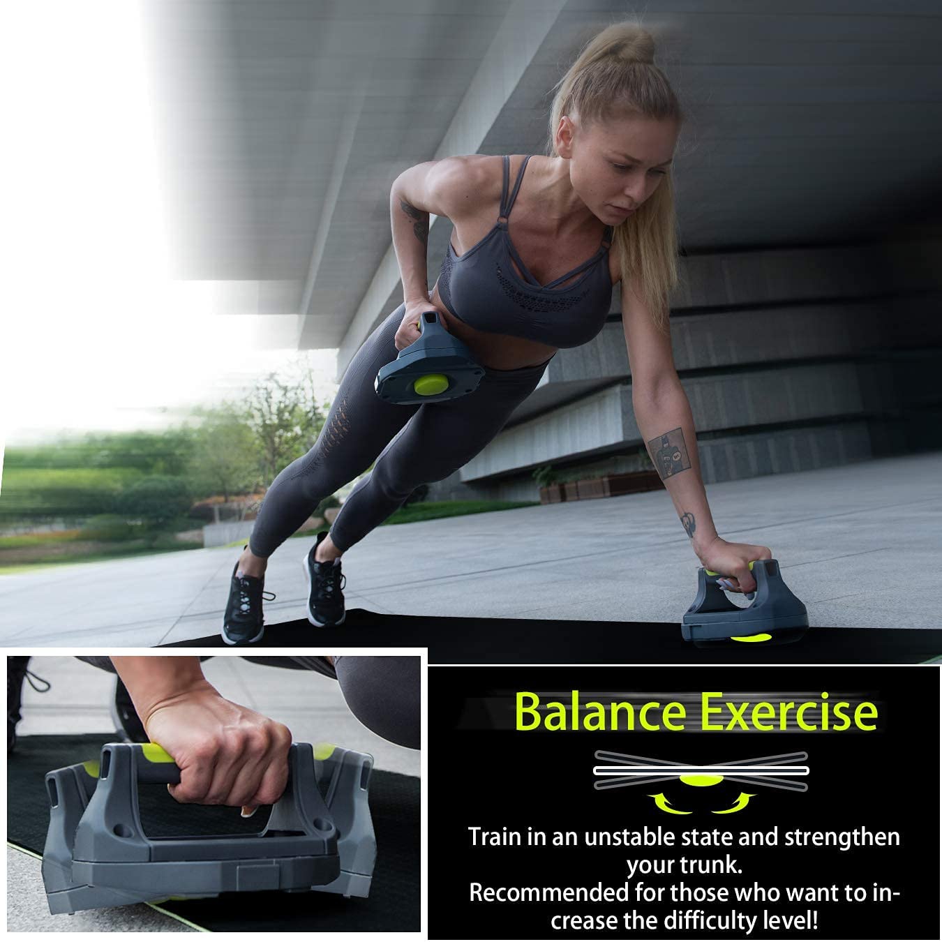 Amazon.co.jp: BONA Fitness プッシュアップローラー 5イン1 プッシュ