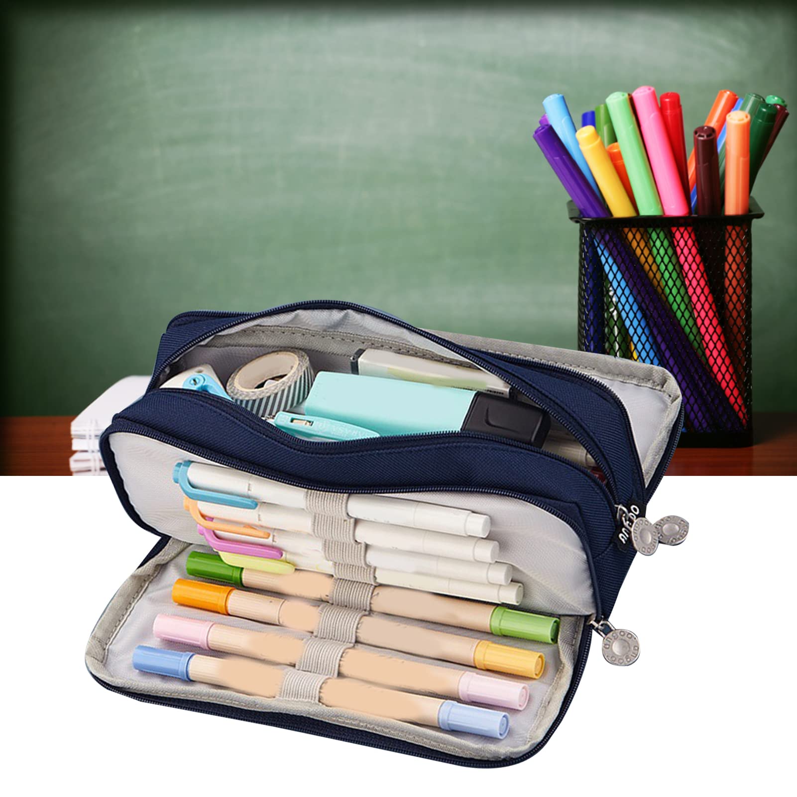 Amazon.co.jp: 筆箱・ファスナー付き筆箱 ピュアカラー 防塵 学校用