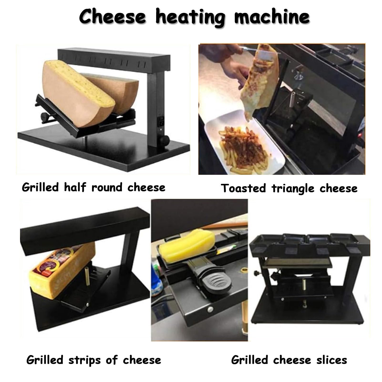 Fondoir à Fromage Commercial, Fondeur de Fromage à raclette électrique, Raclette à raclette à Chauffage Rapide, Chauffe-Fromage 650W 2 pièces de réglable inclinable