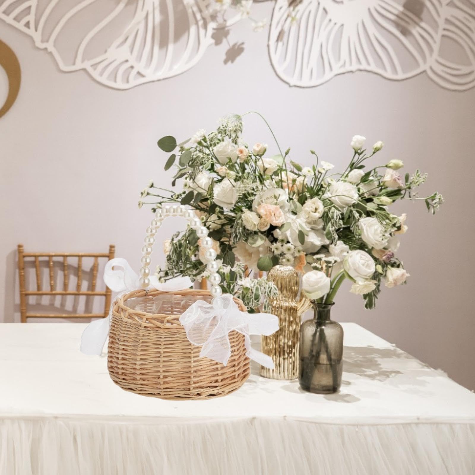 Blumenmädchenkorb, Hochzeitskorb, Gastgeschenk, Bequemer Griff