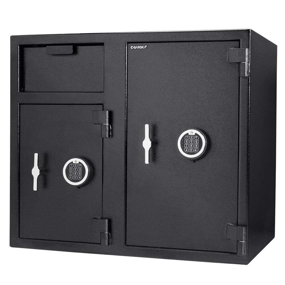 BARSKA Large Digital Depository Safe with Drop Slot β Solid Steel, Dual Keypad Access, 5 Deadbolts, Backup Keys β for Cash Handling in Retail, Office, and Business Use