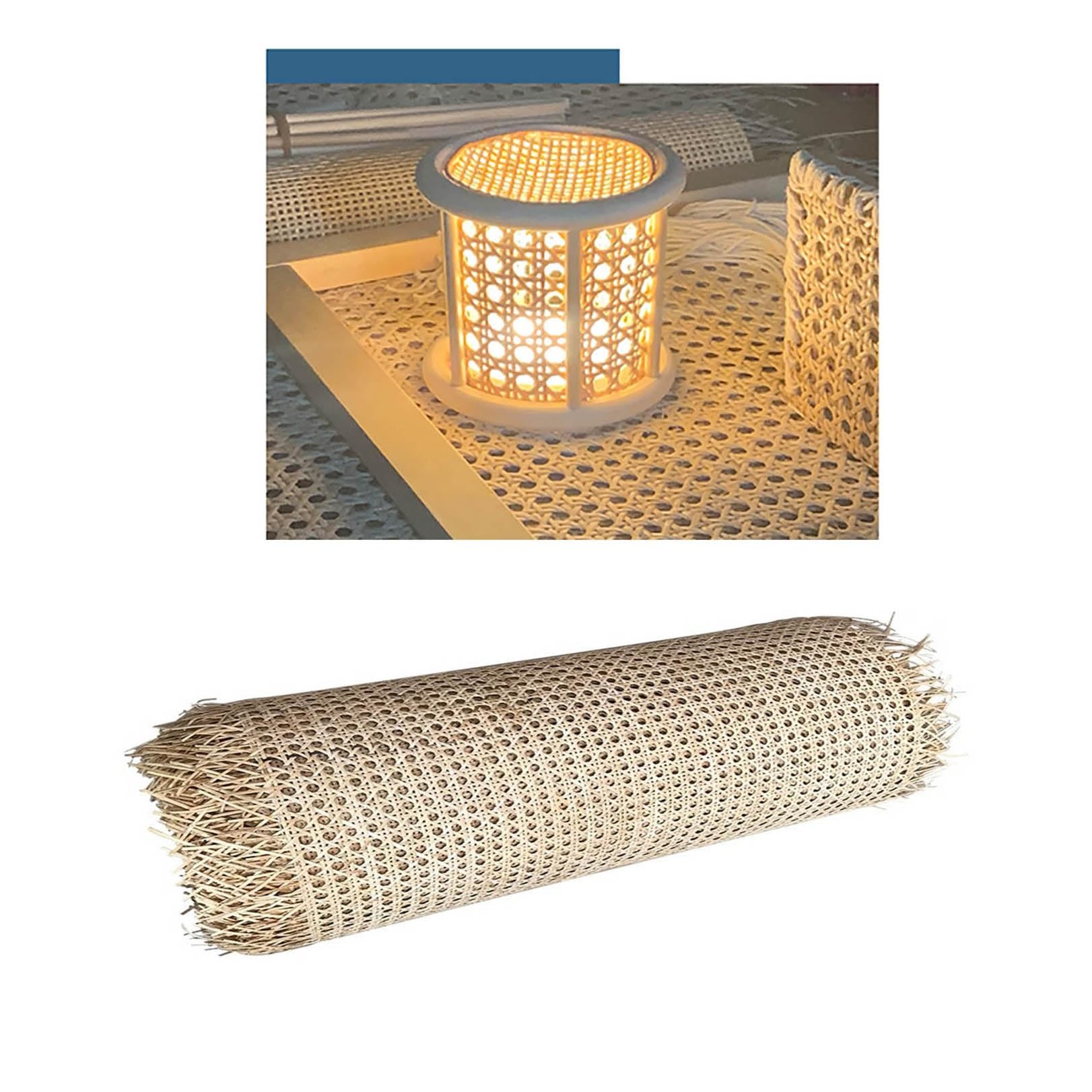 Fogli in Rattan con Tessitura di Canna, Foglio di Maglia di Canna in Rattan, Forniture Fai da Te, Rotolo di Fettuccia di Canna in Rattan Naturale, Rotolo in Rattan, for Progetti di Fustigazione (Size