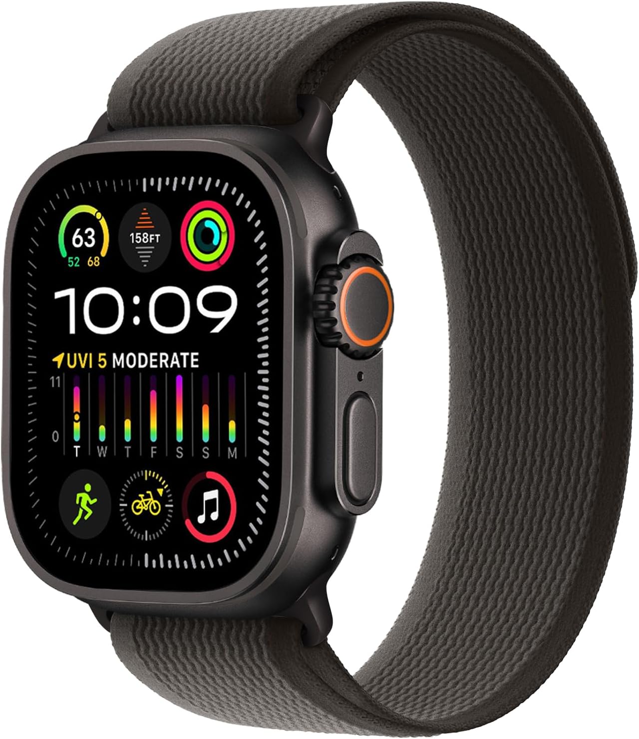 Trail Loop Nylon Band - Compatible with Apple Watch Ultra 2 Band/Ultra Bands 49mm 45mm 44mm Men Women, Braided Elastic Weave Sport Strap for iWatch Ultra 2, iWatch Ultra Series 10 46mm SE/9/8/7/6/5