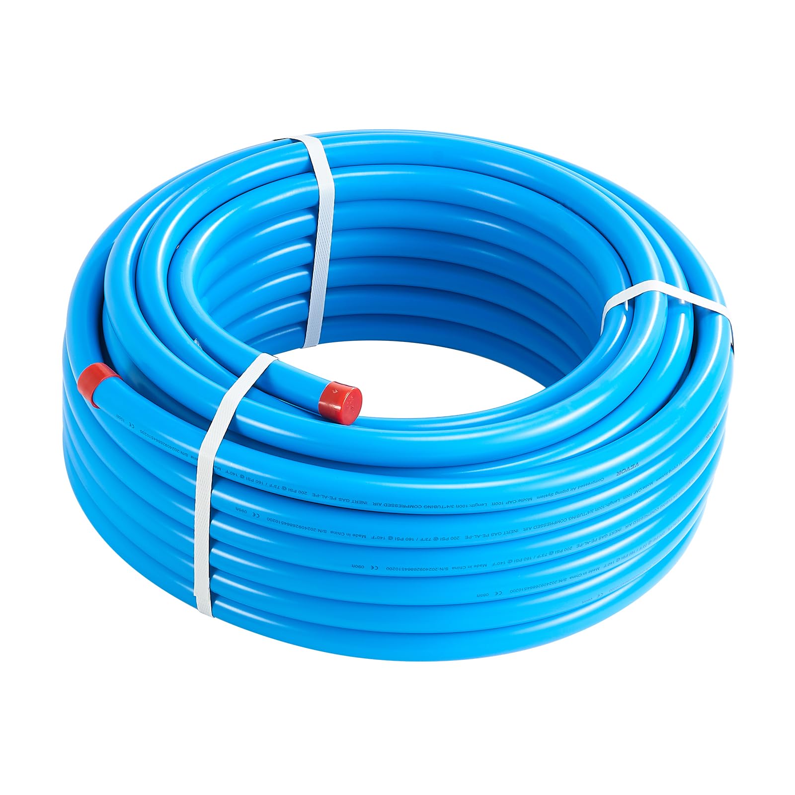 VEVOR Kit di Tubi per Compressore d'Aria 30,48 m x 19,05 mm Sistema di Tubazioni per Aria Compressa, a Prova di Perdite, Resistente alla Pressione, Kit di Tubi per Linee di Aria Compressa per Garage