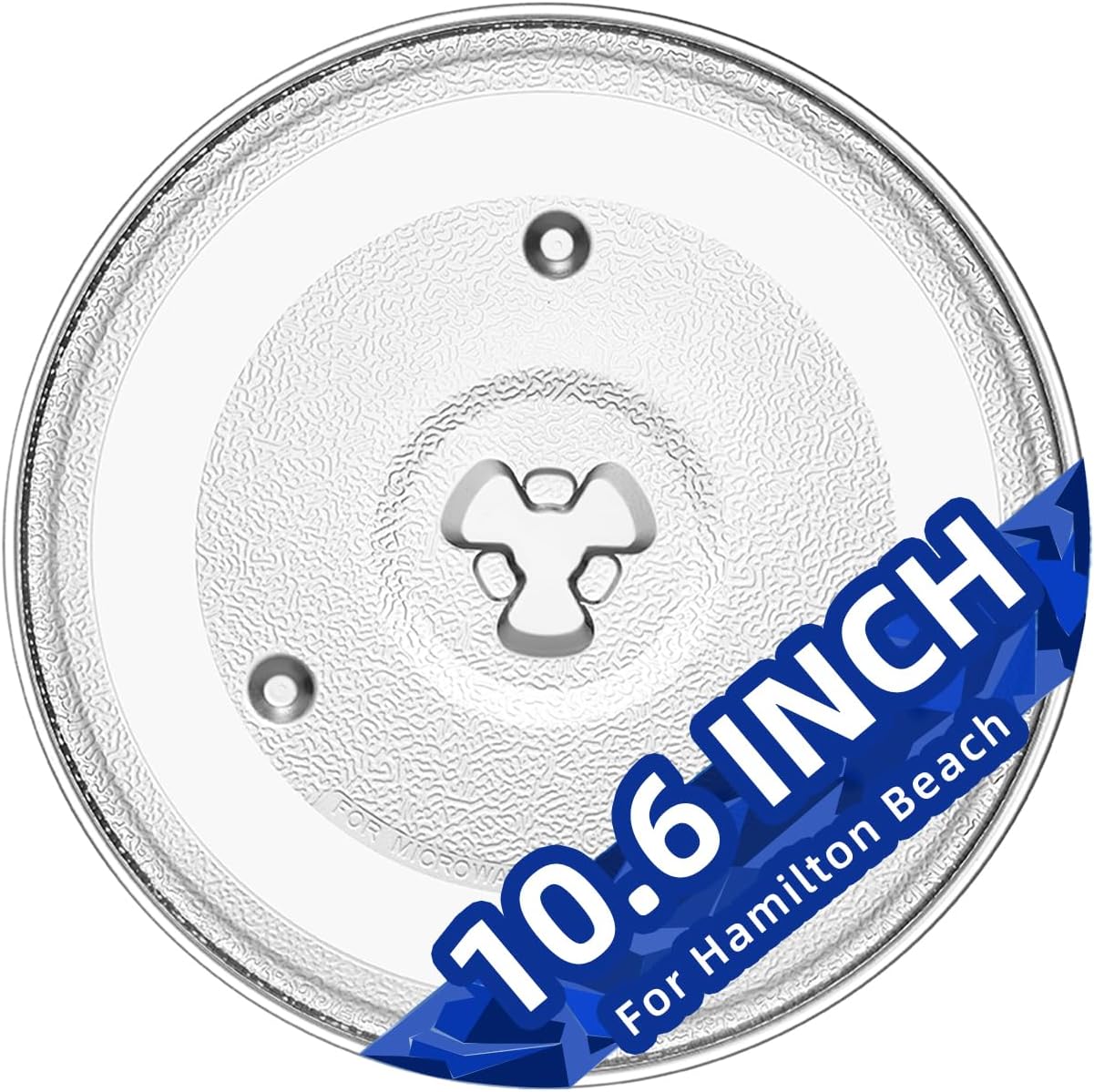 10.6" Microwave Glass Plate compatible with 0.9 cu. ft. Hamilton Beach Microwave Glass Plate MP-P23 replacement for 10 5/8 inch Hamilton Beach Microwave Glass Turntable Plate