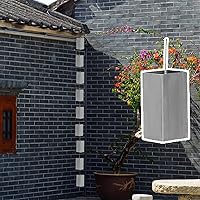 Vista 1 de Cadena de lluvia Channel Link para flujo de agua pesado, resistente al óxido, resistente al óxido, canalón de lluvia de acero inoxidable plateado