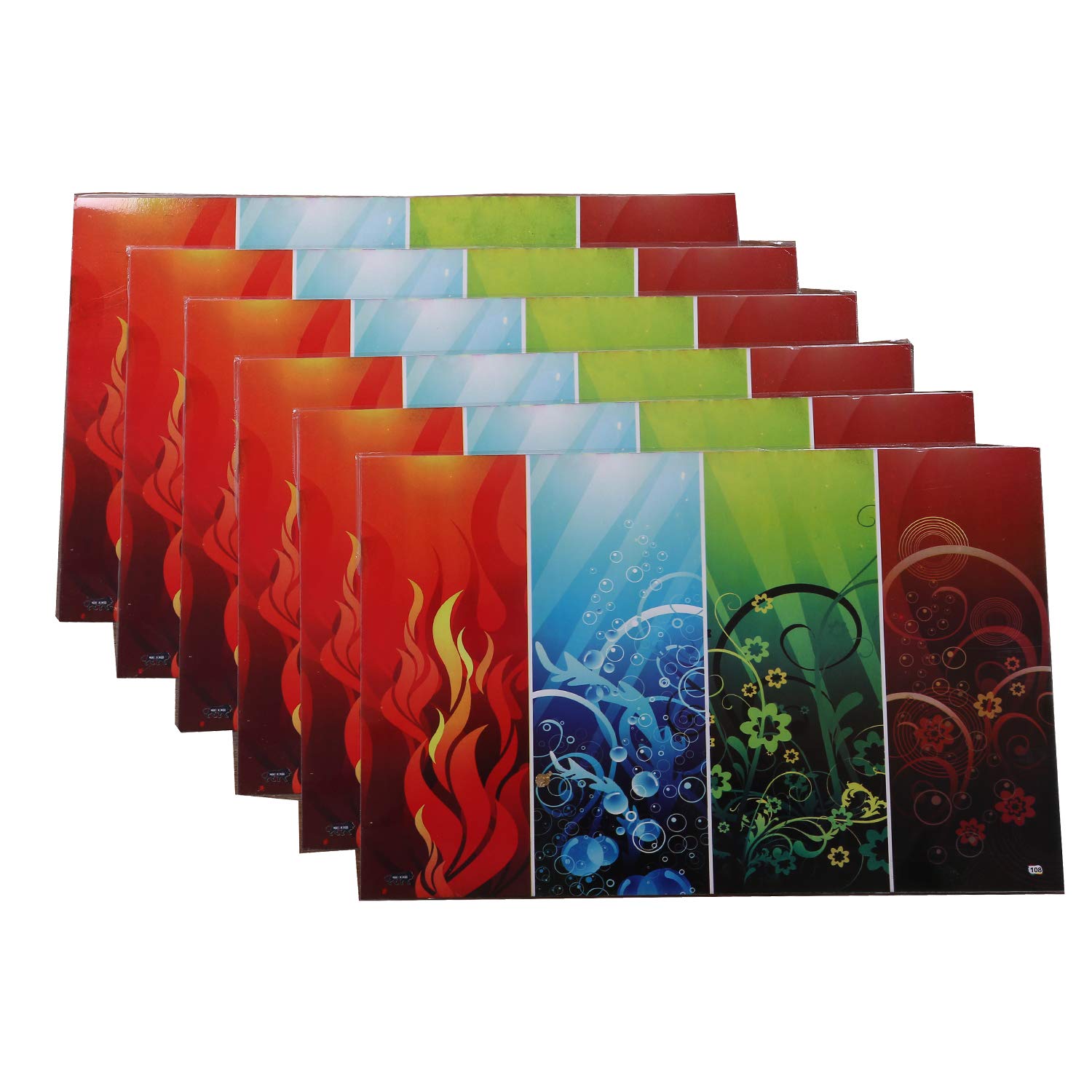 Kuber Industries PVC 6 Pieces Reversible Dining Table Placemat Set (Multi) - CTKTC029107