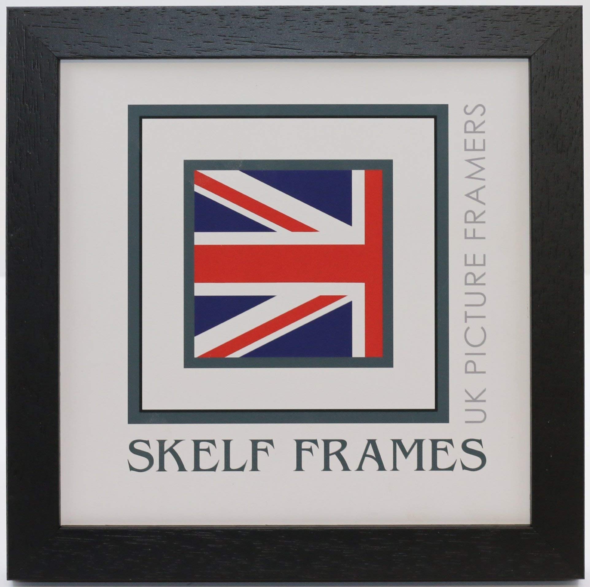 Skelf Frames 400mm x 400mm Square Picture Photo Frame in Phoenix Black Solid Wood with Glass Hand made in Yorkshire (Multiple Sizes)