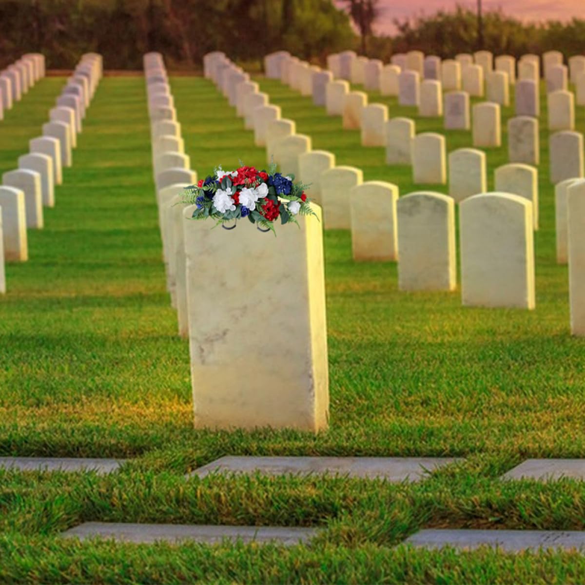 Fleurs Funéraires Artificielles pour Tombe, Décorations Commémoratives