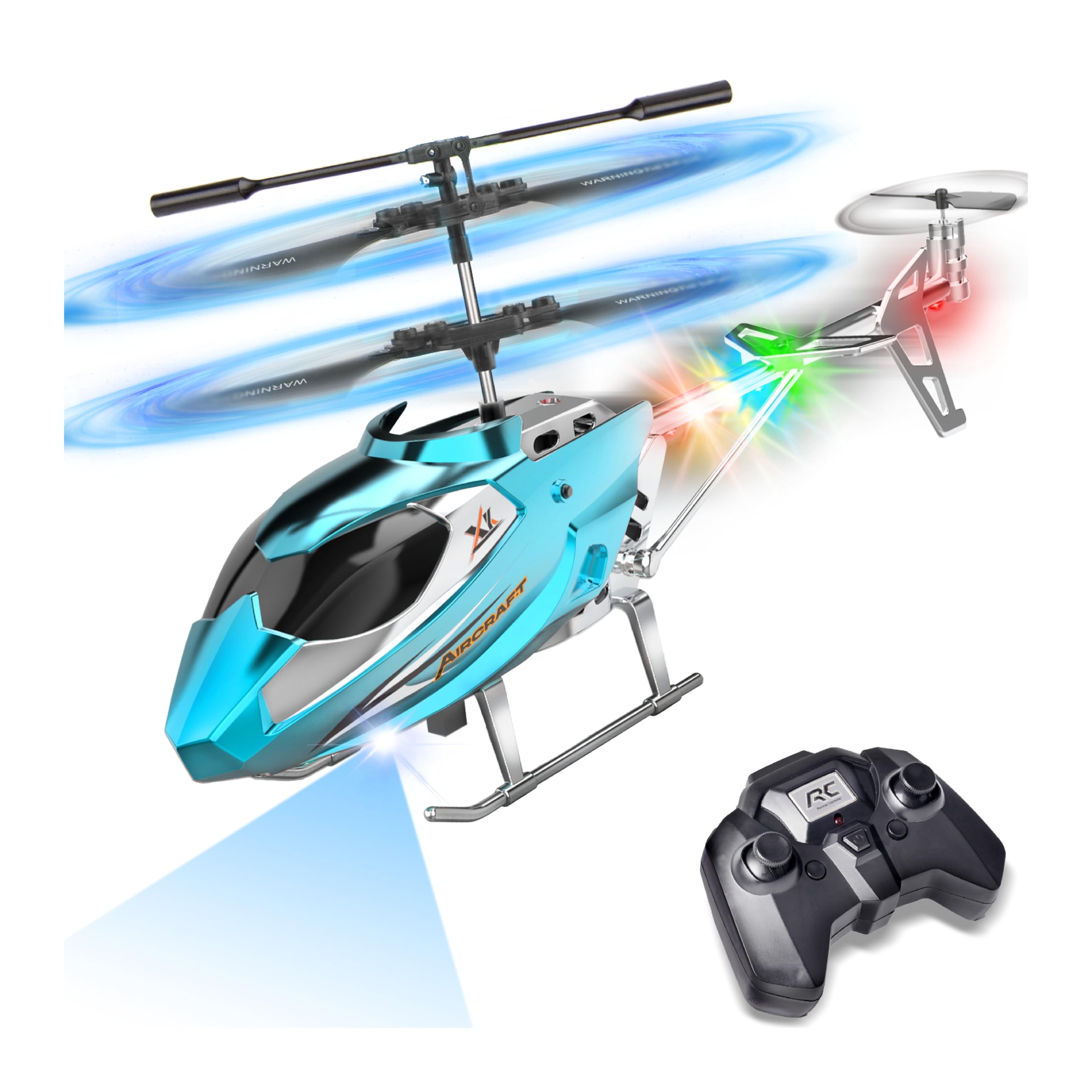 TERRAMUS Remote Control Helicopter for Kids 2.4G Altitude Hold RC Helicopters with LED Light & Gyro