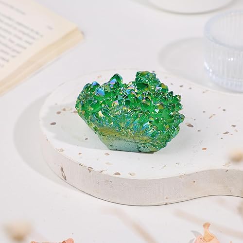 Miniatura 4 de Geoda Sunyik trozo de cristal revestido en titanio, punta de cuarzo, piedras preciosas