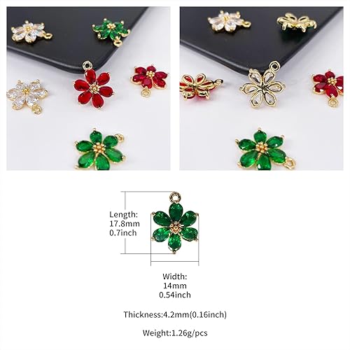 Miniatura 4 de Crystal Zirconia Gold Plated Brass Charms for Jewelry Making Bracelet Necklace Earring Pendant Craft Supplies DIY Accessories