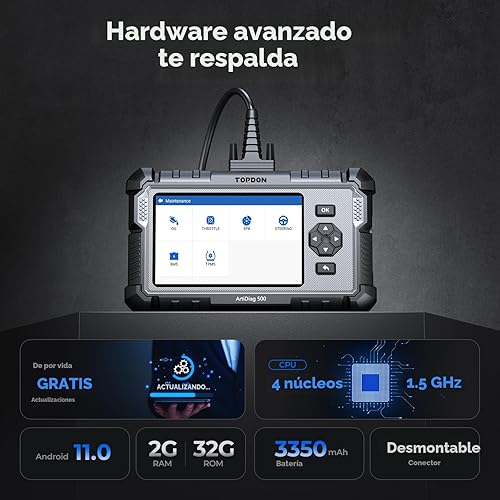Miniatura 7 de TOPDON AD500 Escáner OBD2 Lector de Código de Coche Herramienta de Escaneo, Herramienta de Diagnóstico de Transmisión ABS SRS del Motor, Escáner de