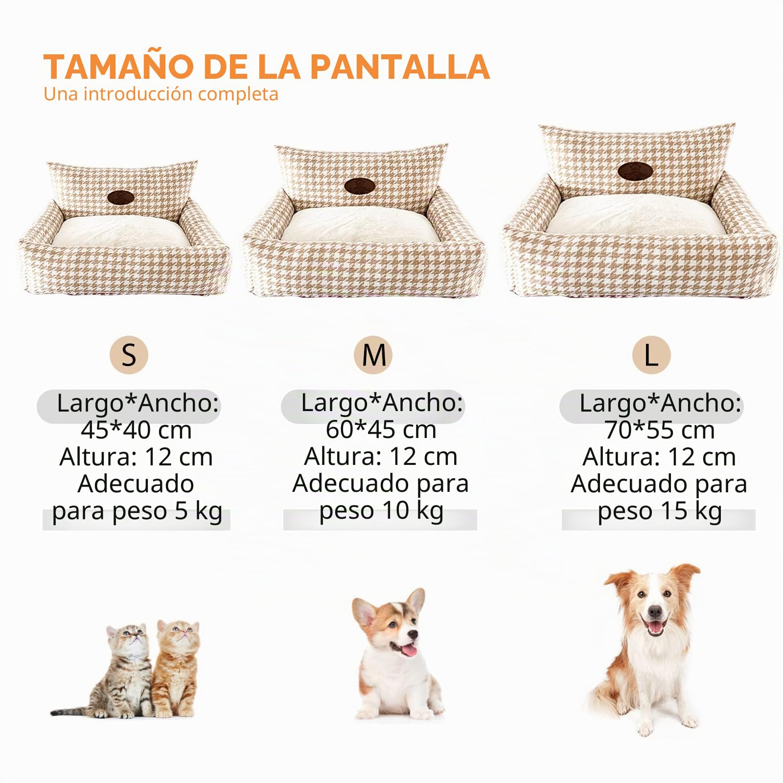 PETCUTE Cama para Perros Medianos y Grandes,Super Cómoda Camas para Mascotas con Fondo Antideslizante,Sofá Cama Ortopédica para Perros con Funda Desenfundable y Lavable