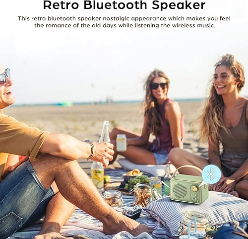 Miniatura 2 de Anliato Altavoz Bluetooth retro, altavoces Bluetooth inalámbricos portátiles vintage con volumen alto Bluetooth 5.0 compatible con tarjeta TF U