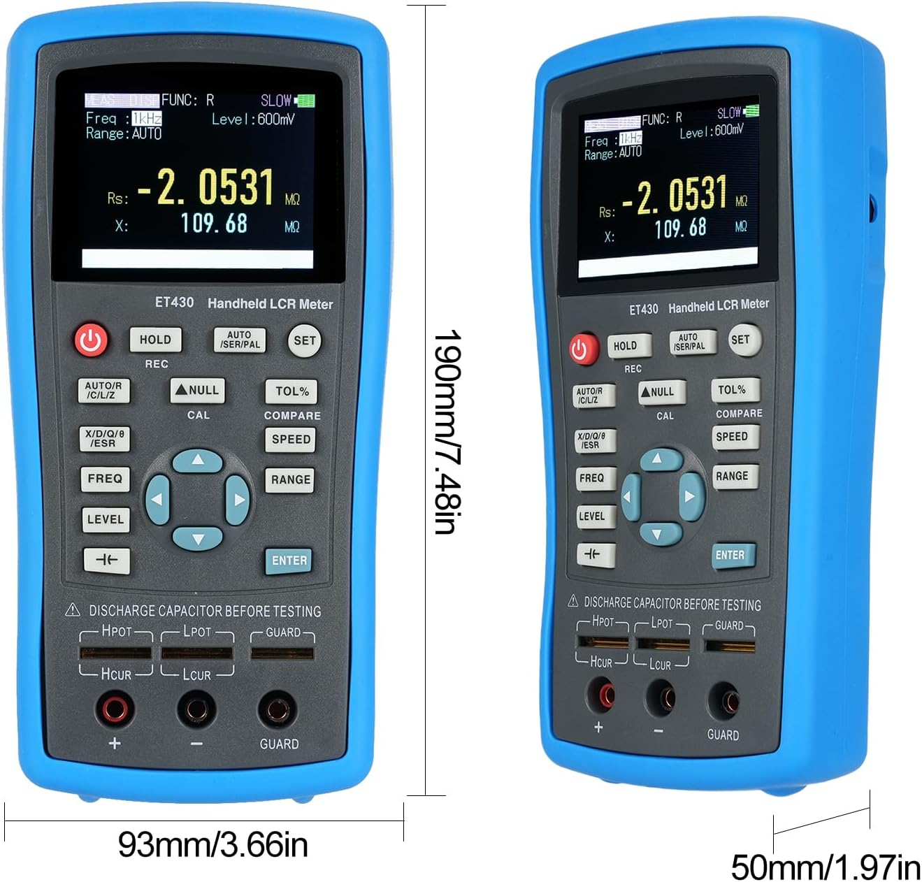 Irfora 2.5-inch LCD Digital Handheld 100kHz LCR Meter LCR Multimeter Tester for Inductance acitance Resistance Measuring 0.6 Vrms