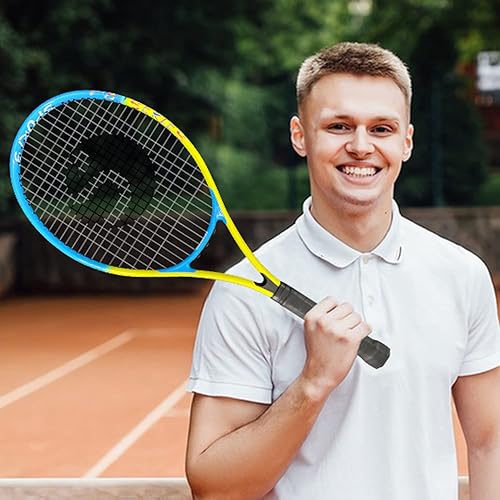 Miniatura 4 de Senston Raqueta de tenis profesional de 27 pulgadas, buen agarre de control, encordada con cubierta, sobreagarre de tenis, amortiguador de vibración