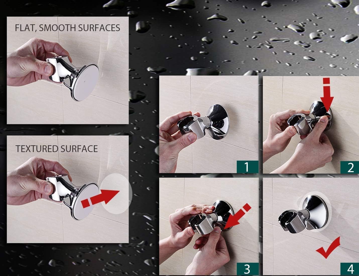 BRIGHT SHOWERS Handheld Shower Head Holder Matching 9 Settings Spray Handheld Shower Head, Oil-Rubbed Bronze