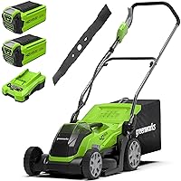 Greenworks 40V Tagliaerba a Batteria per Prati Fino a 400m², Ampiezza di Taglio 35cm