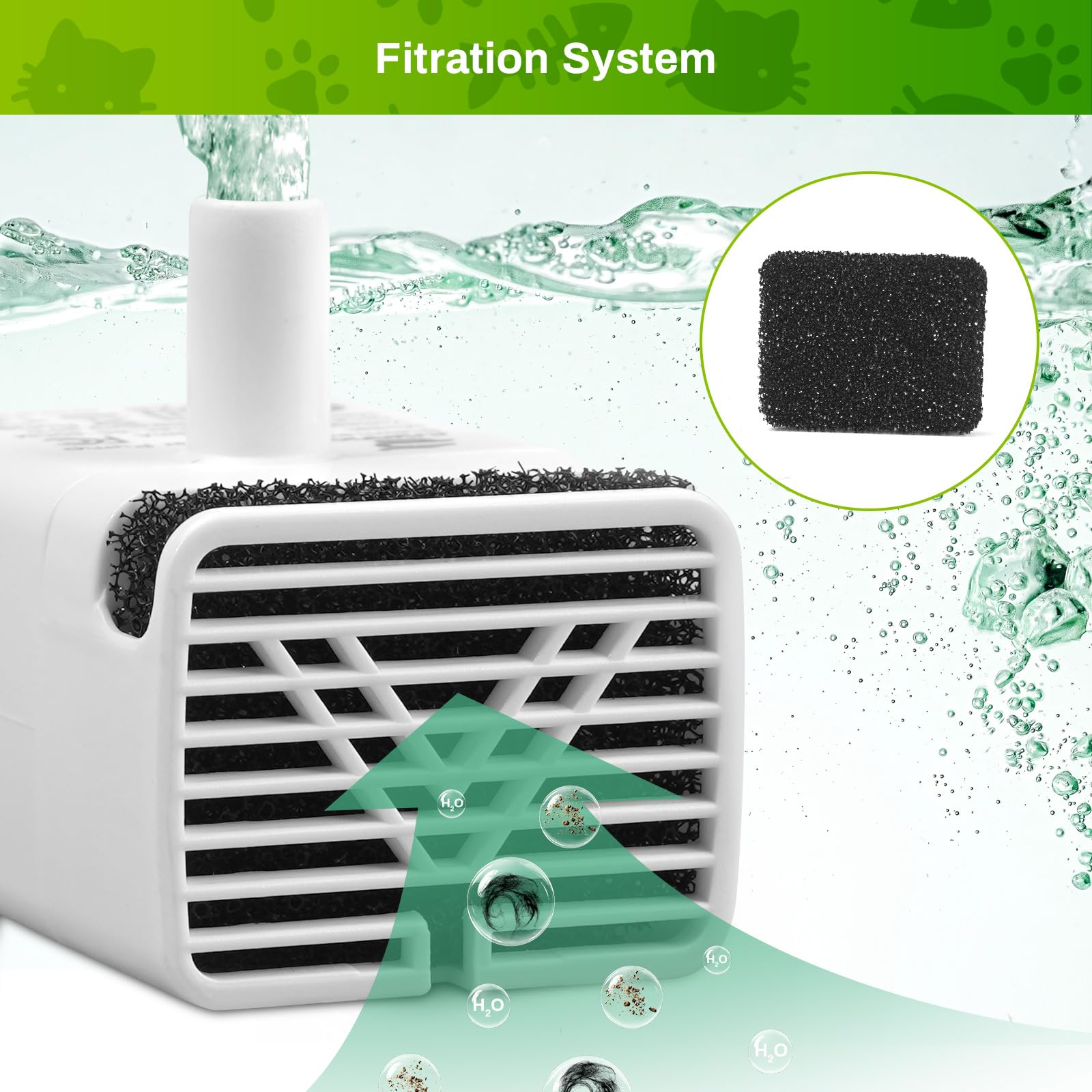 Bomba de fuente de agua para gatos, bomba de repuesto ultra silenciosa JY-830 para fuente de mascotas de acero inoxidable, motor USB de repuesto para dispensador de agua para gatos interiores