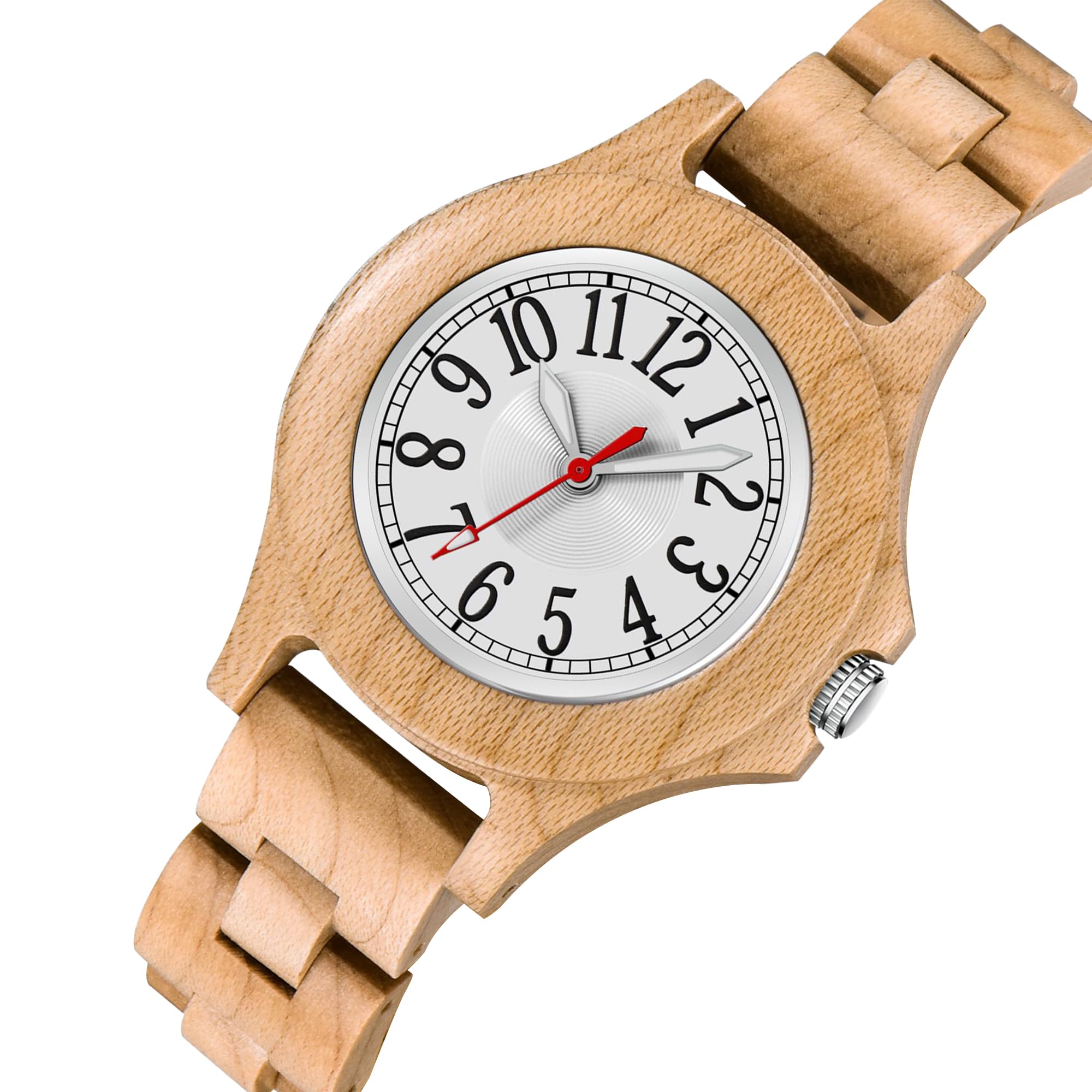 Tiong Reloj de Madera para Mujer, Correa de Reloj de Madera de Cuarzo analógico, Correa Ajustable, Ligera y cómoda