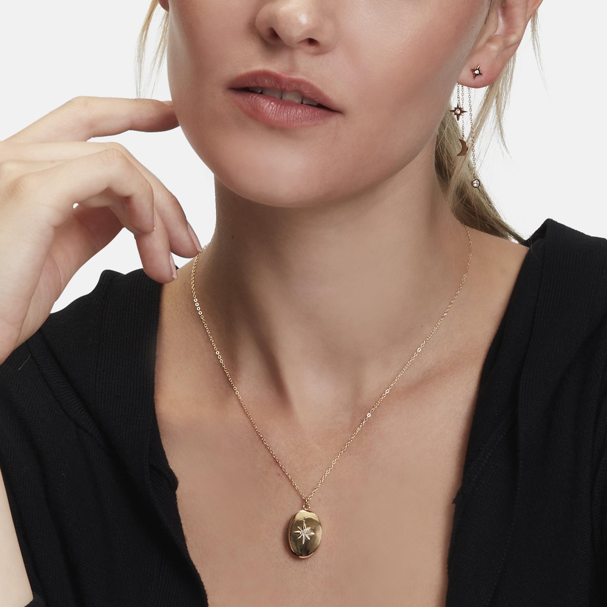 Tamaris Halskette für Damen, Halsschmuck in Silber, Gold & Roségold, Kette mit Amulett aus Edelstahl, wasserfest