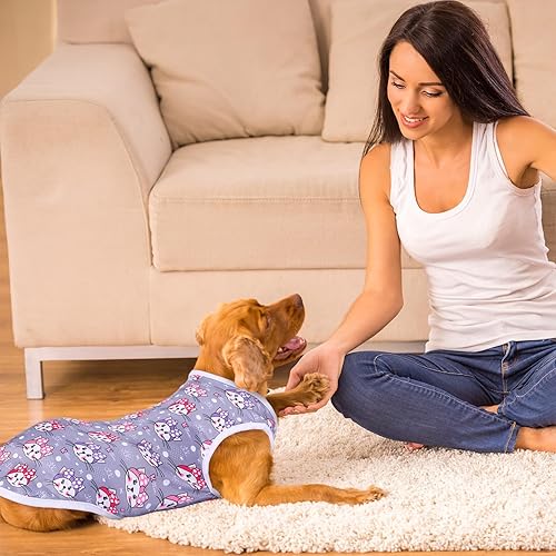 Vista 11 de Paterr 25 camisas para perro, ropa estampada para cachorros, camiseta transpirable de dibujos animados para perro, ropa suave para cachorros