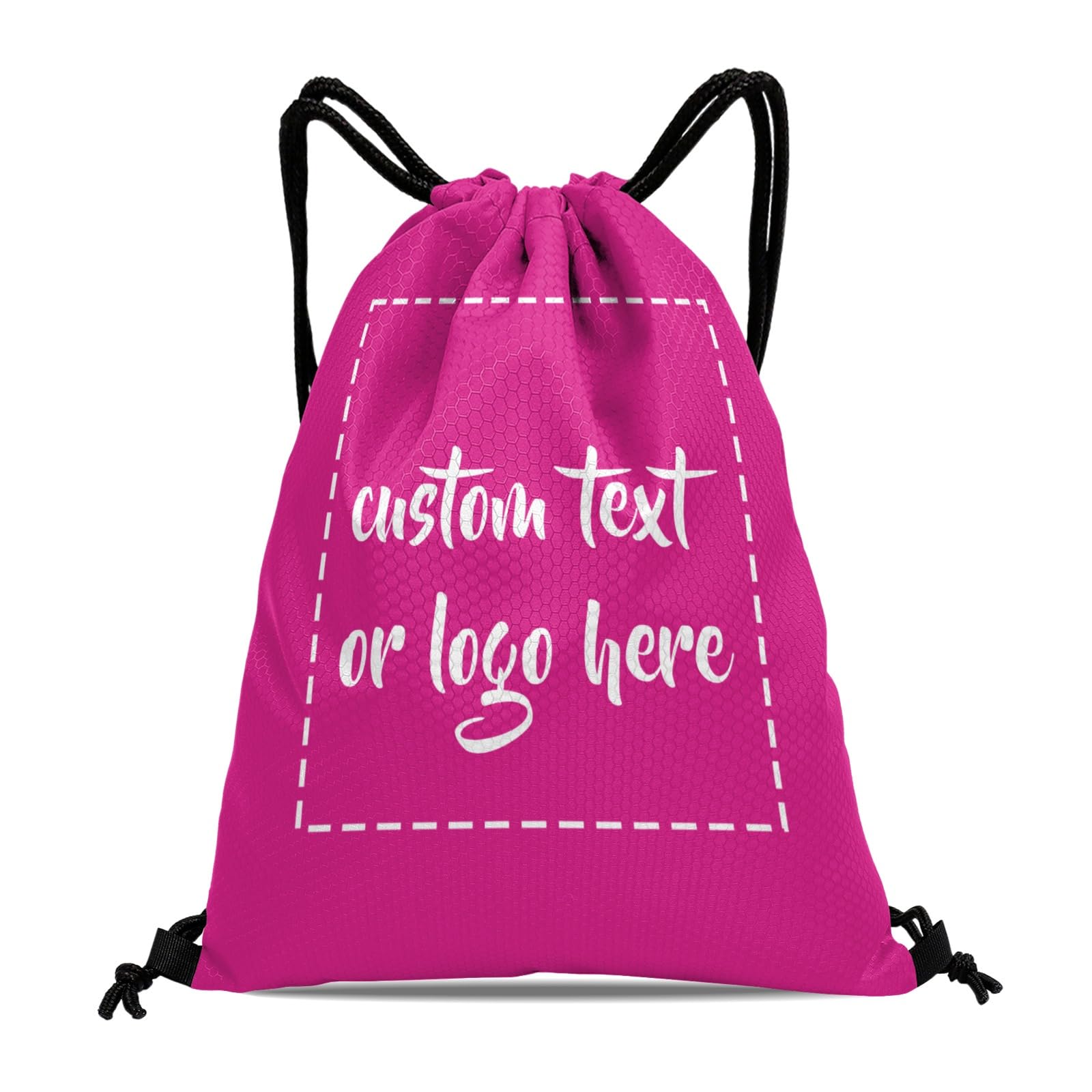 Custom Drawstring Bags with Logo Name Text Oxford Cloth Personalized Drawstring Backpack Waterpoof Customized Drawstring Pockets Cinch Sack for Gym, Outdoor, Indoor, Sports, 1 Pack