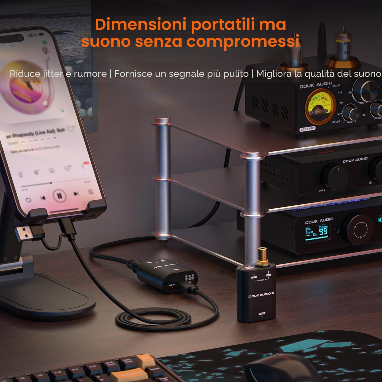 Nobsound, Convertitore da Mini USB a SPDIF, interfaccia audio coassiale, policarbonato ottico, Dolby AC3, DTS 24 bit, 192 kHz, Plug & play