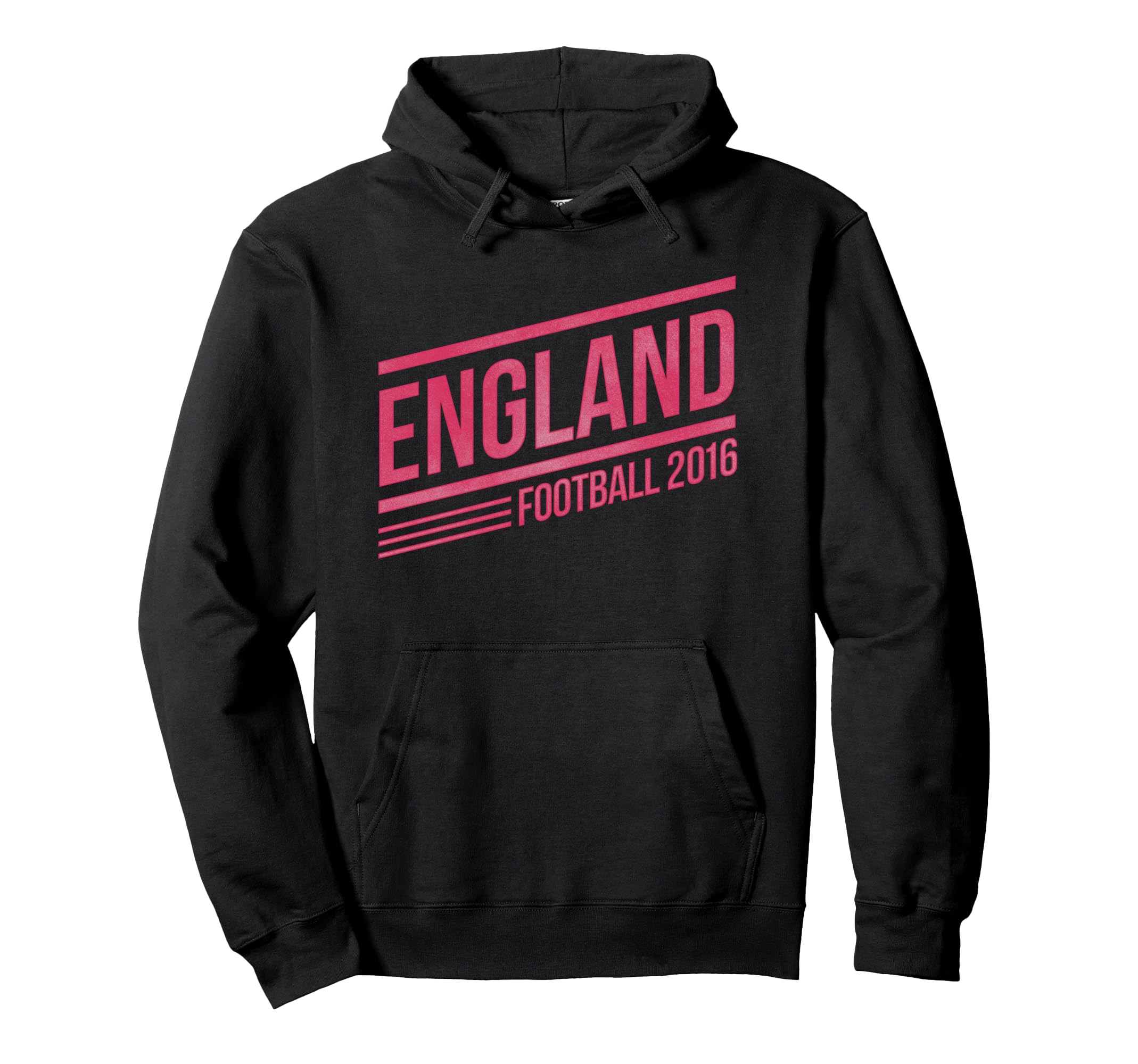 England Football 2016 Bold Red Text Pullover Hoodie, Black, S