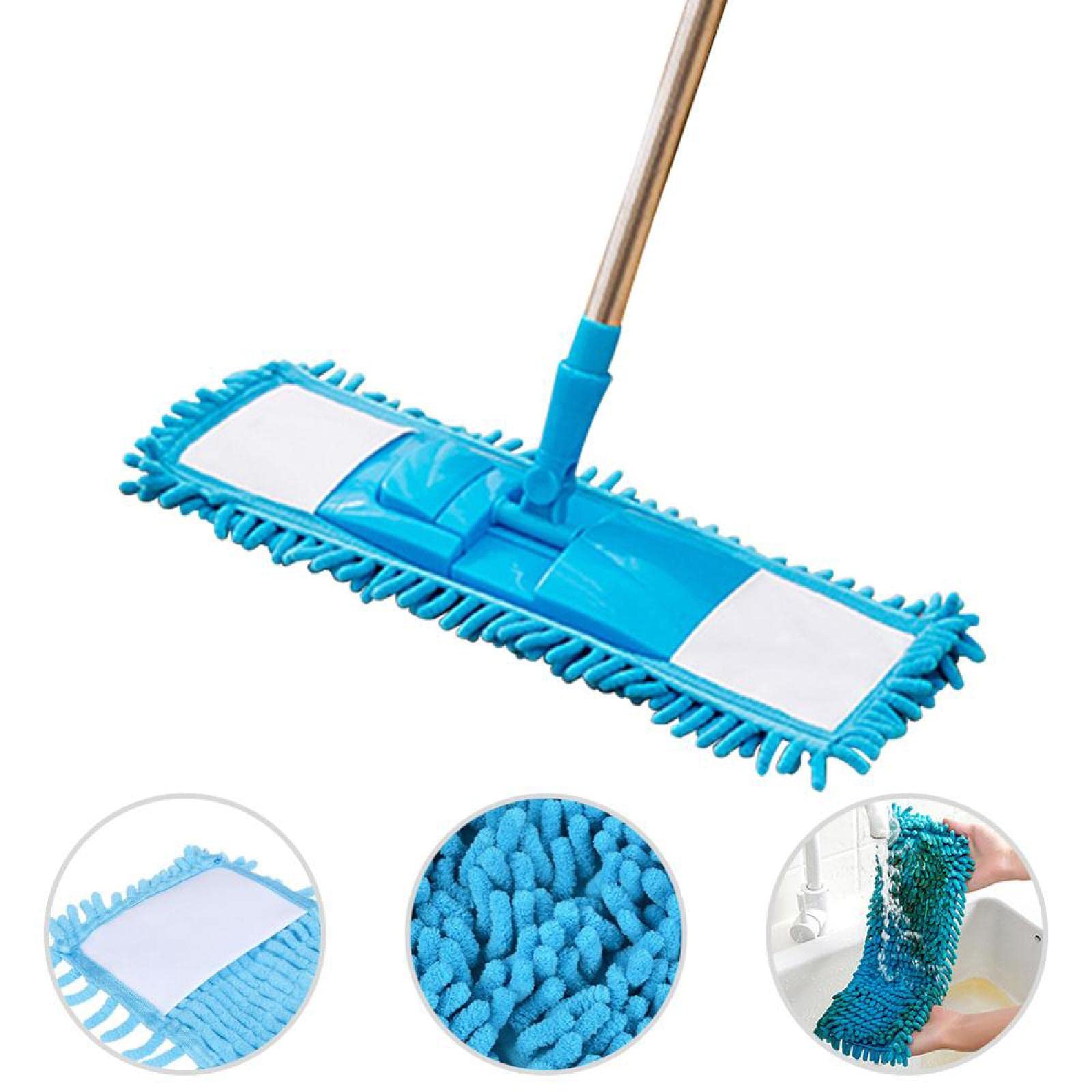 8 cabezales de repuesto para fregona de microfibra, recambio de fregona húmeda o seca, paño de limpieza en seco y húmedo, flexible, adecuado para cabezal de repuesto de arrastre plano