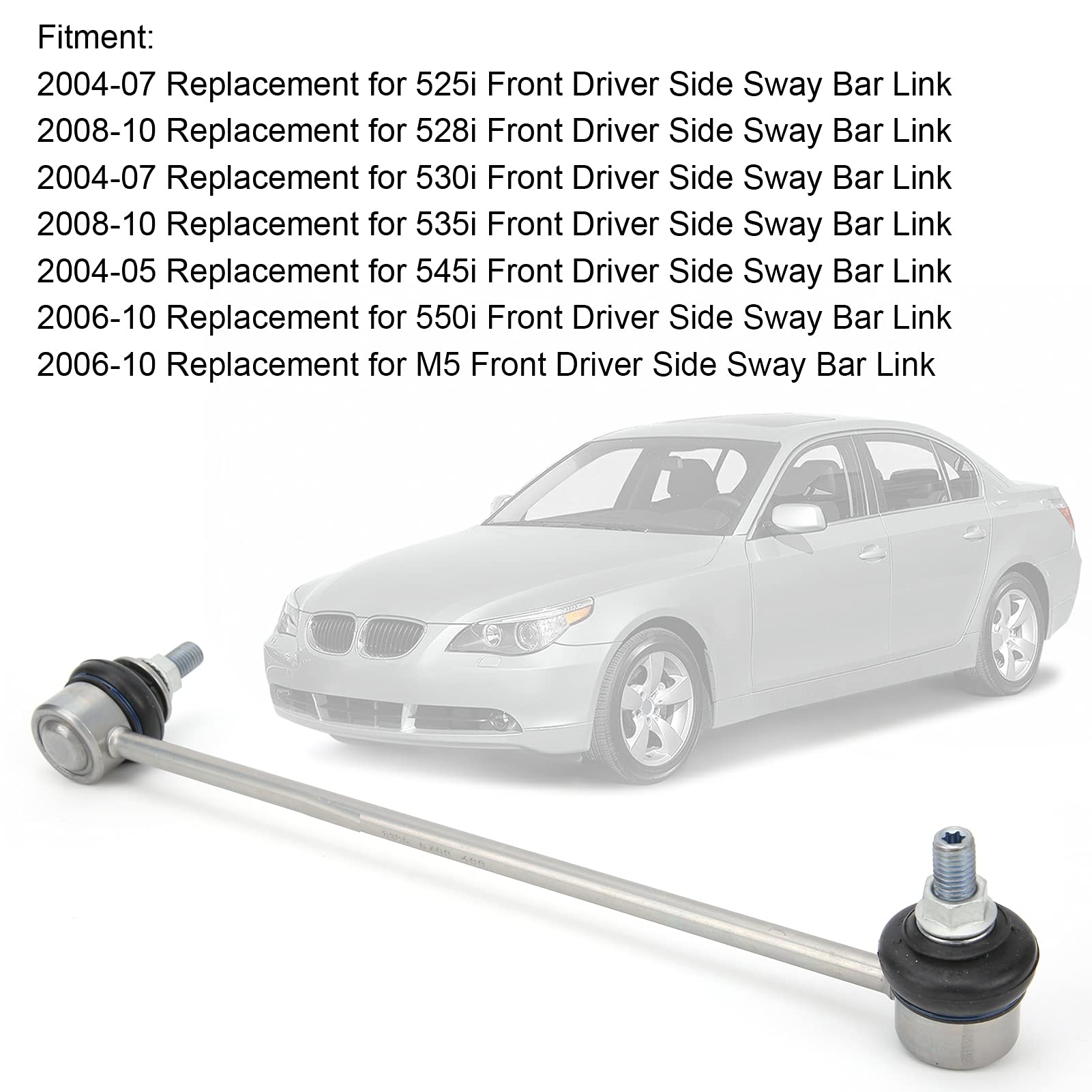 31306781547, Rugged Front Left Sway Bar End Link Durable Sway 