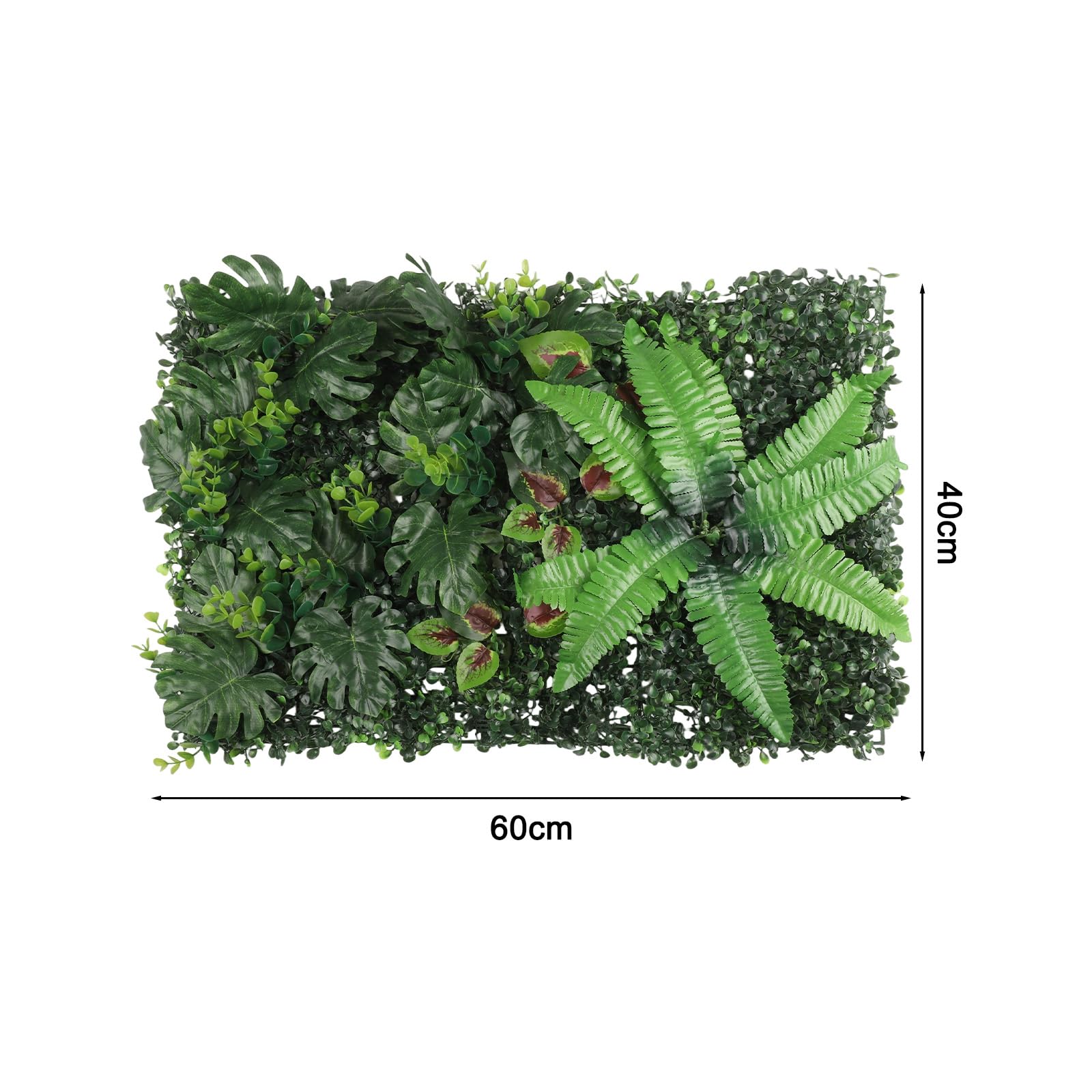 Pflanzenwand Outdoor, 4 Stück Kunstpflanzen Wand, 40 x 60 cm Künstliche Pflanzen Deko Künstliches grünes Gras-Wandpaneel für Wand, Balkon & Garten