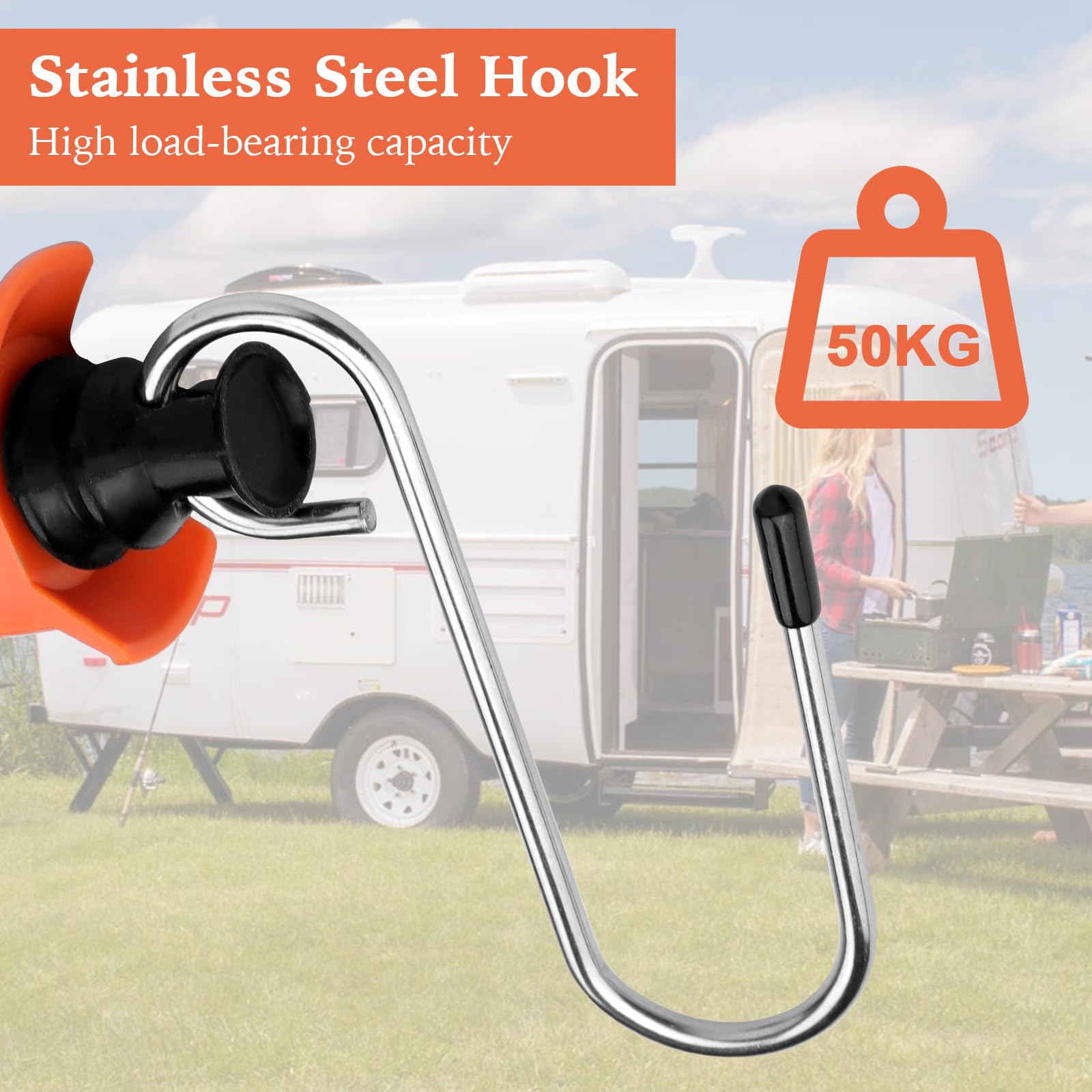 Set 6 Ganci Per Guide Airline + 2 Raccordi Singoli Mumjooyi - Arancione Per Trasporto Merci - Foto 4