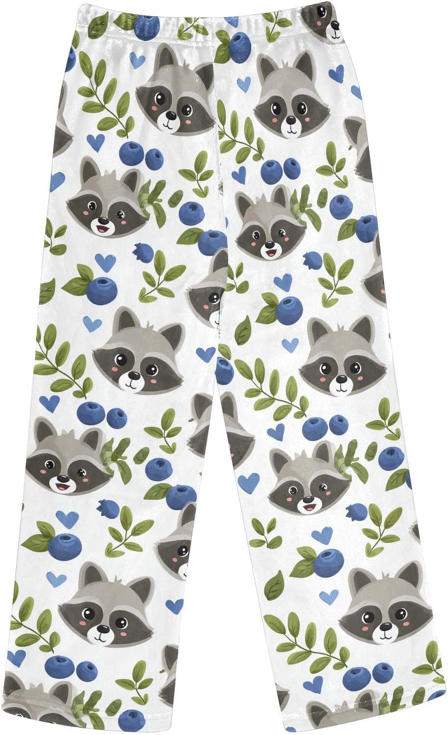 Raccoon Blueberry Heart Boys Pants for Kids Fleece Bottoms Long Jogger Pants Trousers with Pockets Size 6-14Y