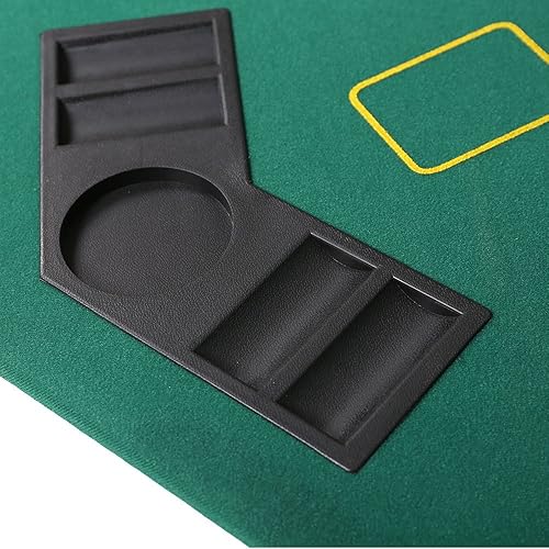 Miniatura 2 de LUCKYERMORE Mesa de póquer plegable 47 "8 jugadores diseño esteras de póquer con bolsa de transporte portavasos para Texas Holdem Casino