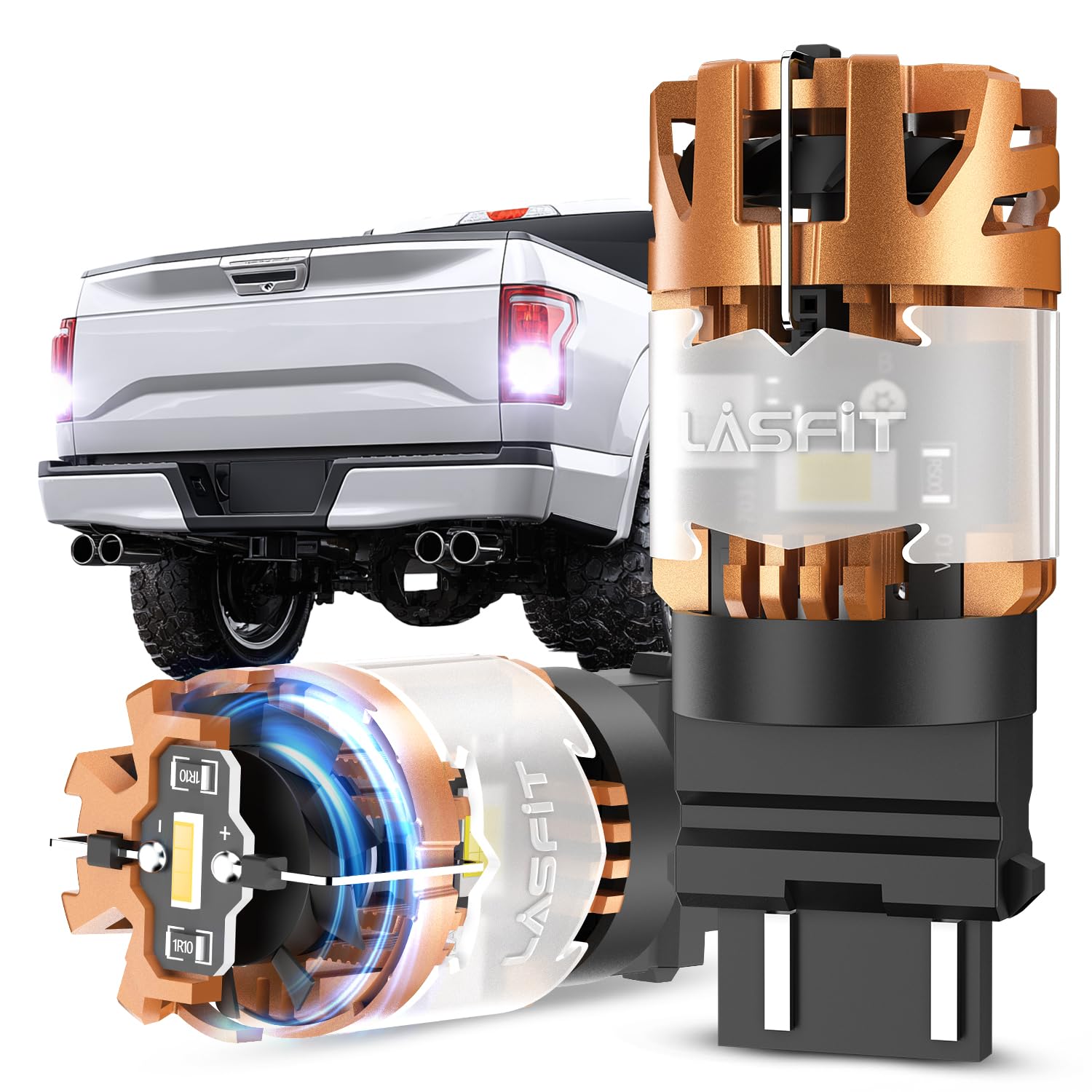 LASFIT D2 3157 LED Bulbs Reverse Light, Anti Hyper Flash Canbus, 2 Pcs