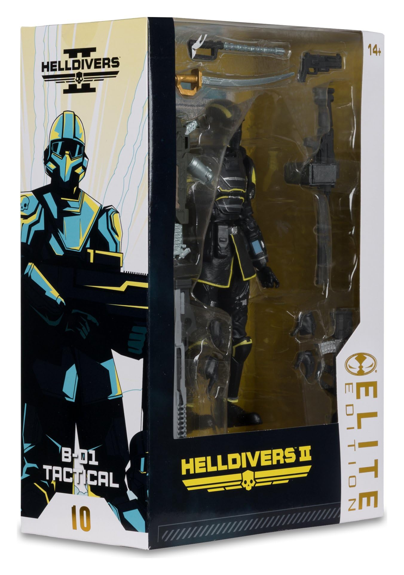 McFarlane Helldivers II Elite Edition B-01 Tactical #10 - Figura de acción (18 cm) | McFarlane Elite Edition #10 Deluxe Figura de 7 pulgadas con capa de artículos blandos, armas y base de exhibición