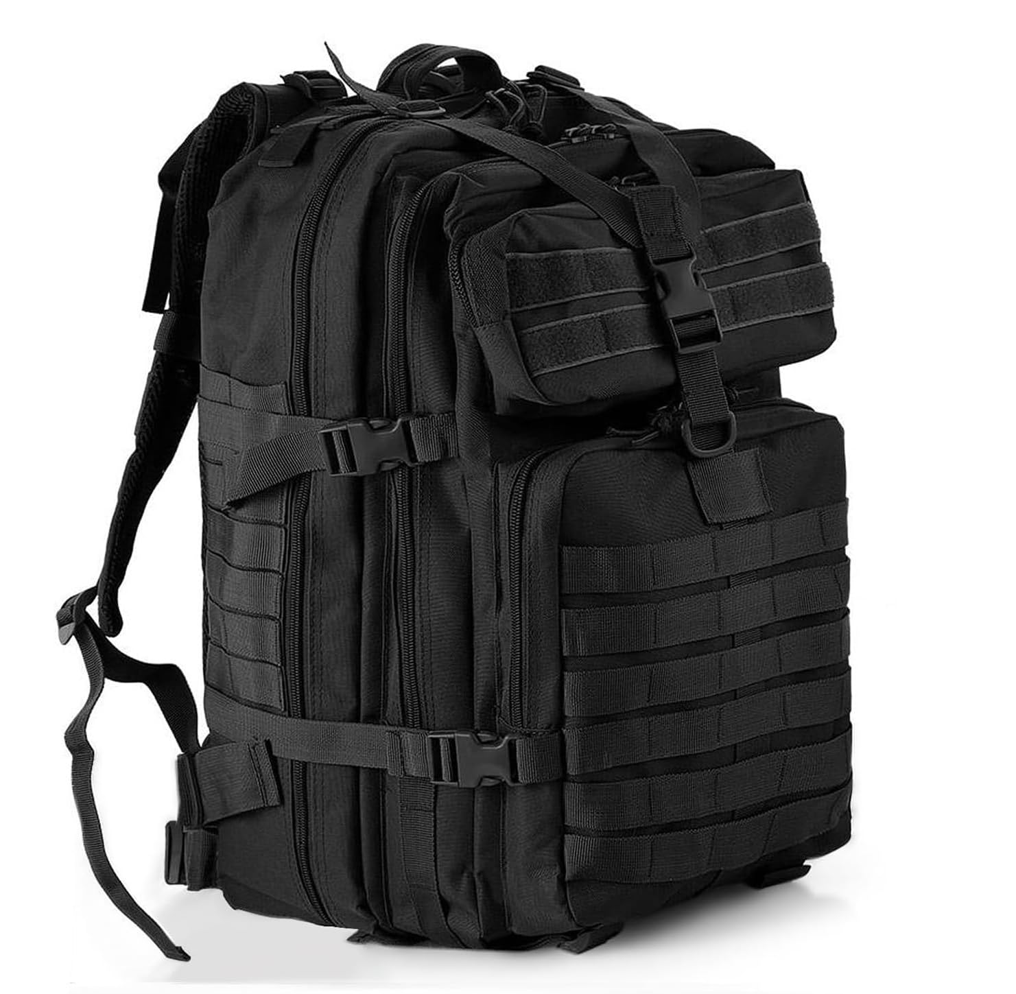 aiGear 45L Tactical Backpack | Lightweight Backpack Hiking Daypack | Rucksack with Molle System | for Outdoor Sports Trekking Hiking Travel Camping (Black)