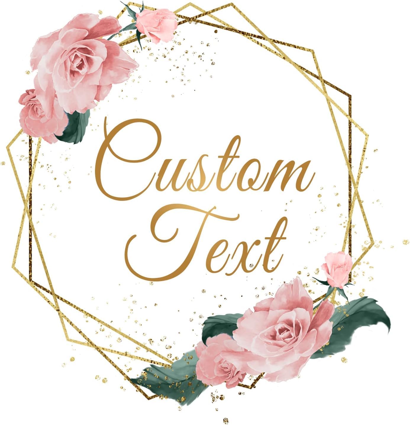 Custom Business Logo Stickers - Perfect for Weddings, Birthdays, Gifts & More. Waterproof, Fade & Heat Resistant. Pack of 100 (Wreath Pattern 5, 1.5 Inch)