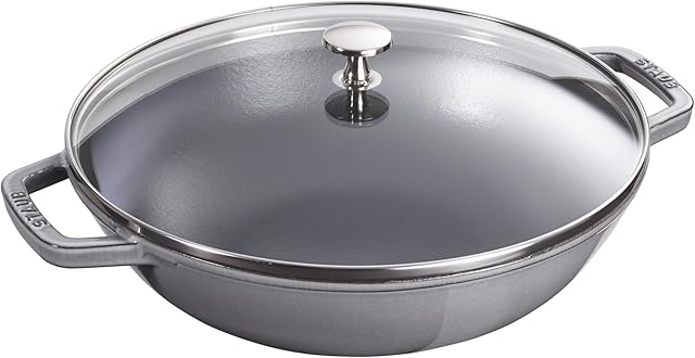 STAUB Wok 30 cm, Gusseisen, Induktionsgeeignet, graphitgrau