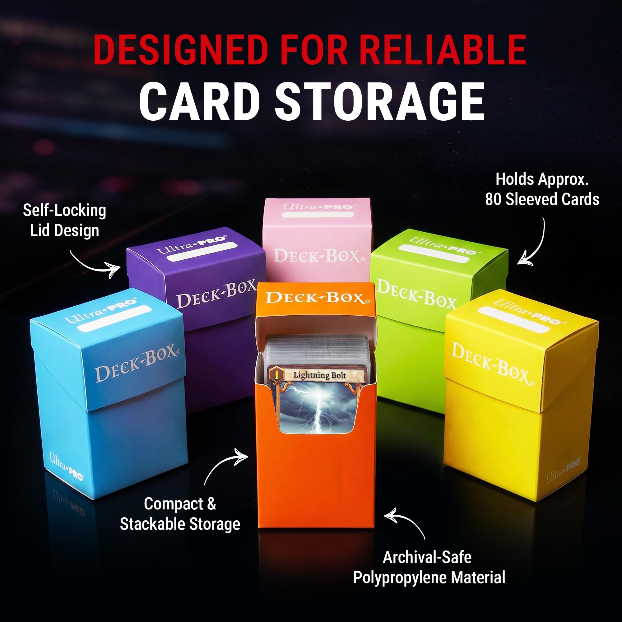 Amazon.com: Ultra-Pro Deck Box, Set of 6 (Orange, Purple, Light