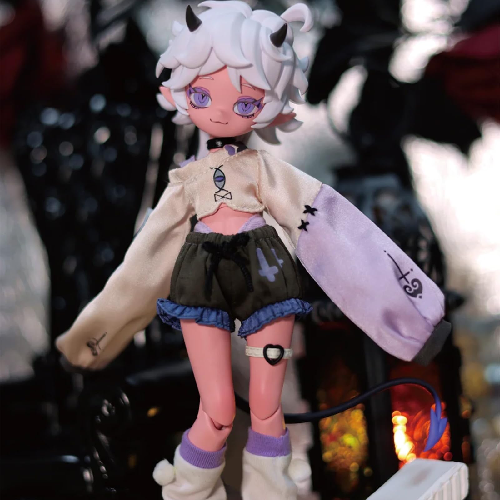 CALEMBOU BJD Blind Box, 1/8 Cute Devil's Horns Series Ball Jointed Blind Box Doll, 8.2 Inches Dress up Doll with Joints, Collectable Action Figure for Birthday Gifts