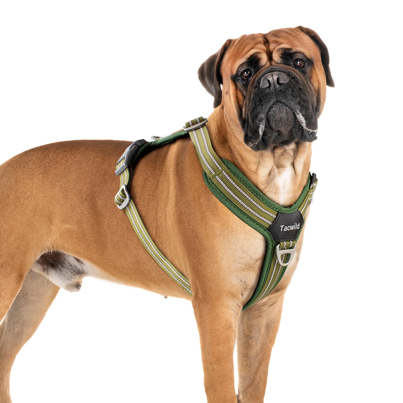 Tacwild No Pull Dog Harness - Adjustable Reflective Dog Vest with Metal Snap, Soft Breathable Mesh No Choke Puppy Harness, Easy to Put on & Take Off (