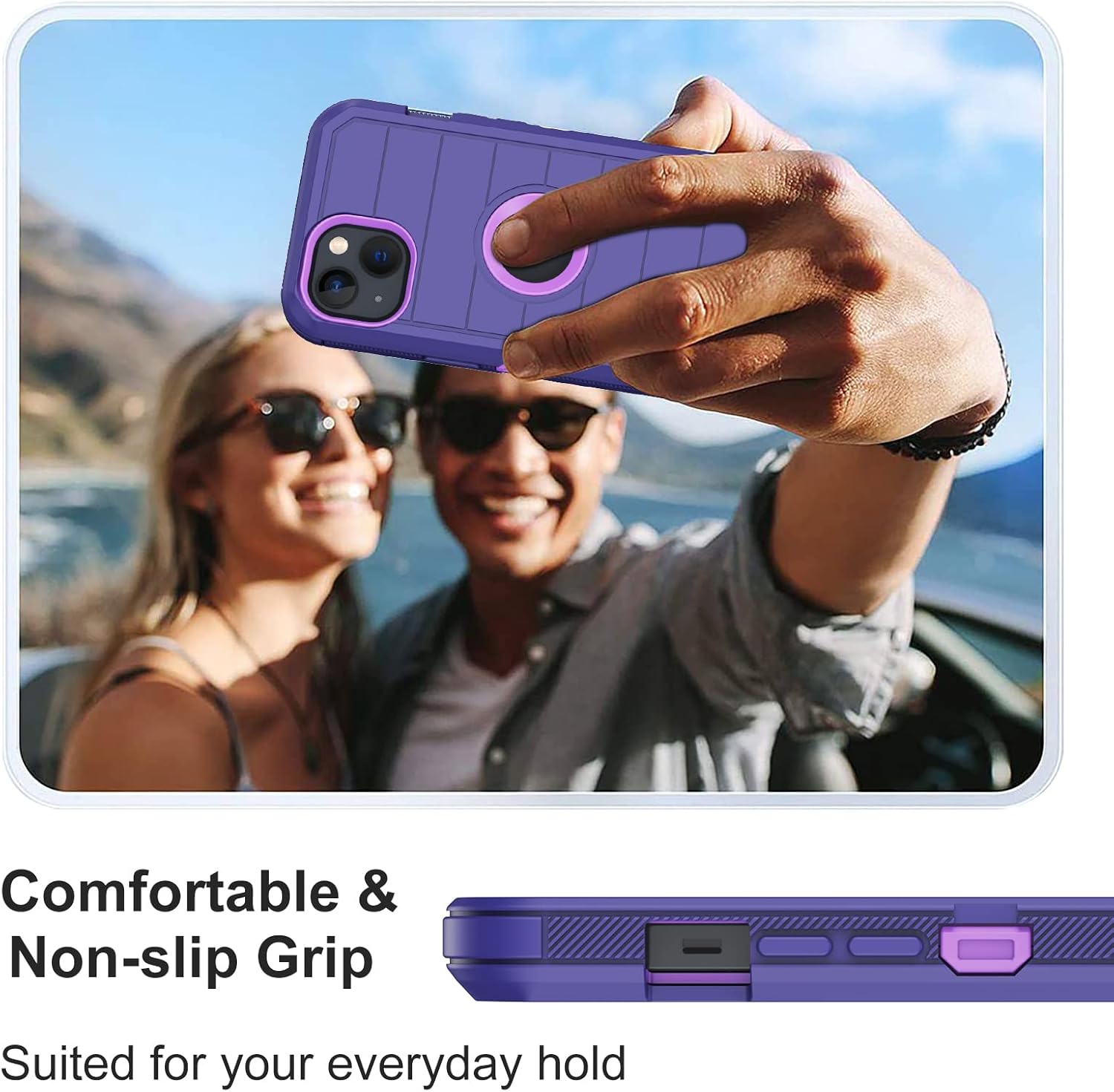 for iPhone 14 Case, for iPhone 13 Case, [with Built-in Screen Protector] [Military Grade Drop Protection] Full Body Cover Shockproof Protective Phone Case for Apple 14/13 - Image 7