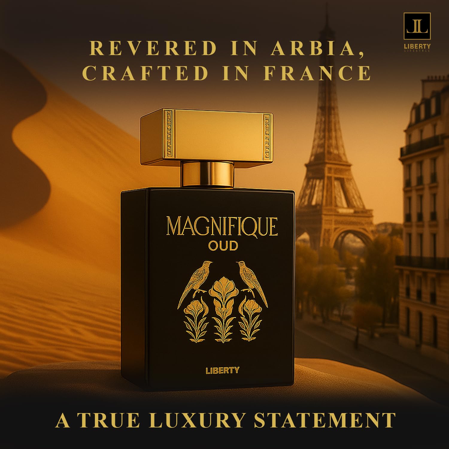 Liberty Oud Eau de Parfum for Men, 3.4 Oz,Magnifique Anniversary Edition, Luxury Oud Perfume, Premium Gift for Men, All-Day Freshness, Perfume for men, perfumes arabes para hombres - Image 4