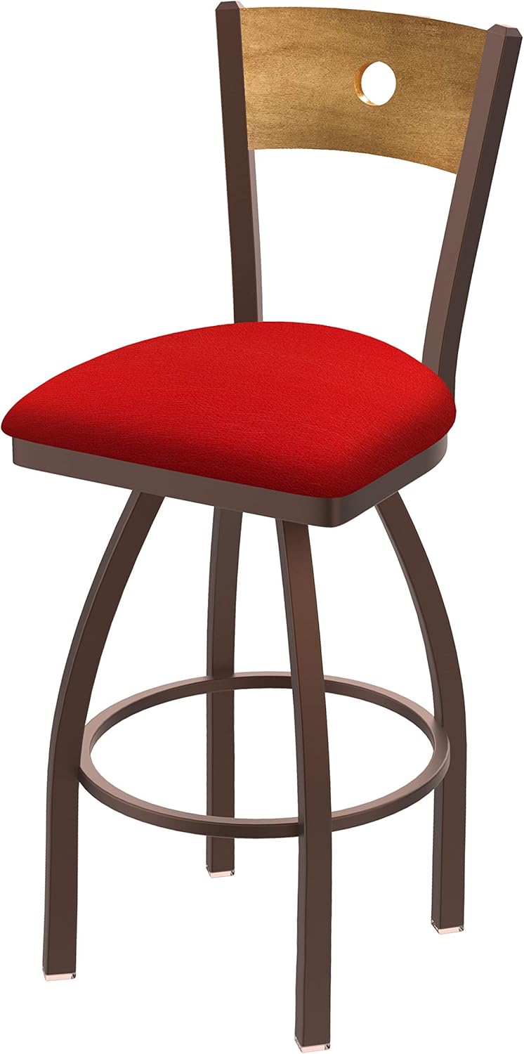 HBS 830 Voltaire 36" Swivel Counter Stool with Bronze Finish, Medium Back and Rein Thatch Seat