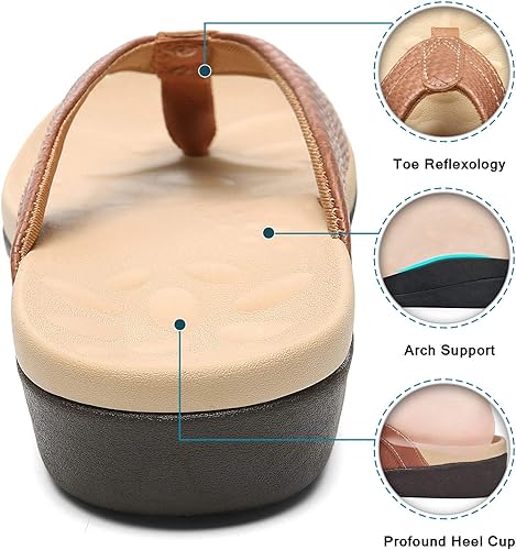 Miniatura 5 de MEGNYA Comfortable Walking Flip Flops Women, Orthopedic Sandals with Arch Support, Flat Feet Pain Relief Sandals